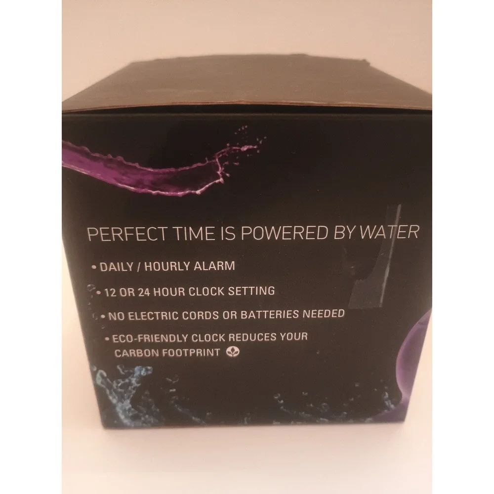 The Bedol Water Clock H2O Digital Clock with Alarm No Batteries H2O Powered New